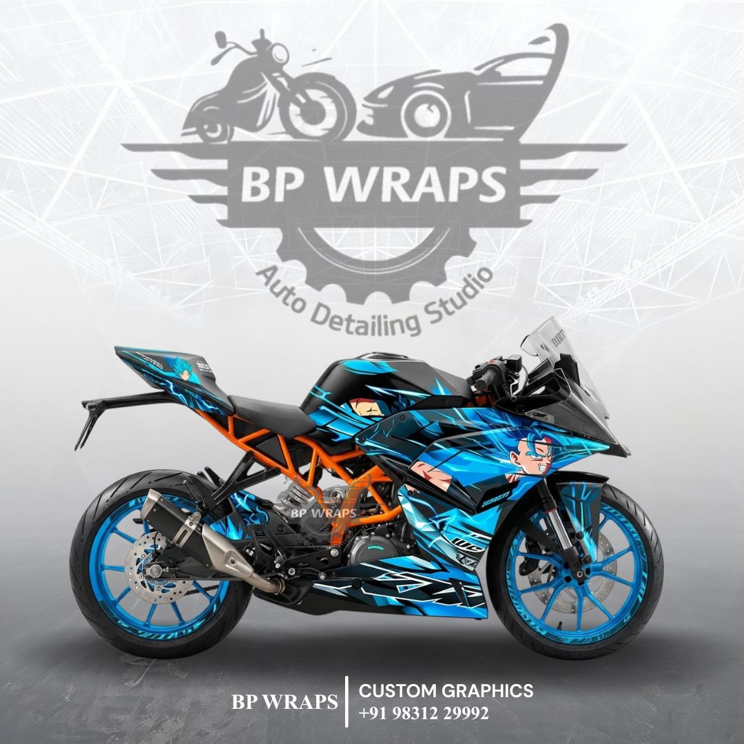 KTM RC custom anime graphics wrap by BP Wraps Kolkata
